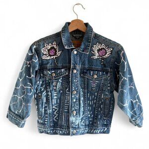 OSHKOSH JEANSWEAR KIDS DENIM HAND PAINTED DENIM JACKET SIZE 6